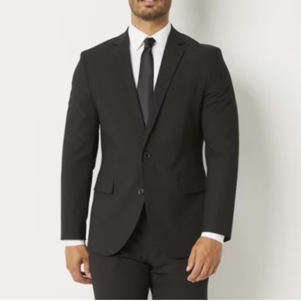 JF.Ferrar Classic Black Men's Black Suit Jacket/ Blazer Sz 38R